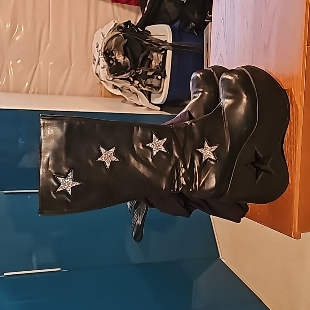Demonia Star wedge kenn high boots size 10